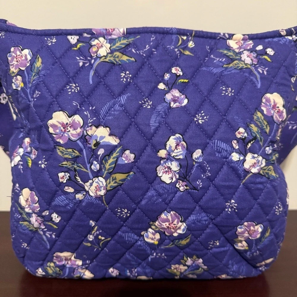 Vera Bradley Cottagecore Purple Floral Quilted Large Shoulder Bag